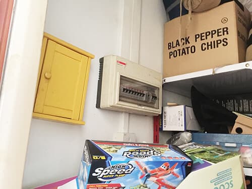 Circuit breaker box in store room