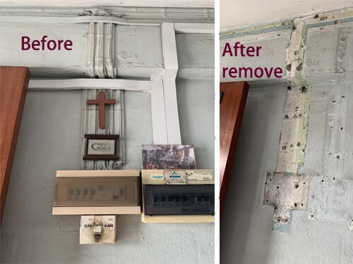 Untidy wiring and distribution box