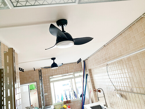 Kitchen ceiling fan installation